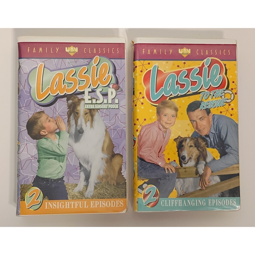 Lassie VHS Bundle,‎ ESP & To The Rescue, 4 Episodes
